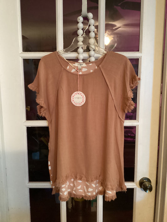 Apricot Polka Dot Top
