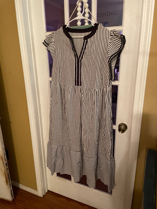 Black and White Striped Dress