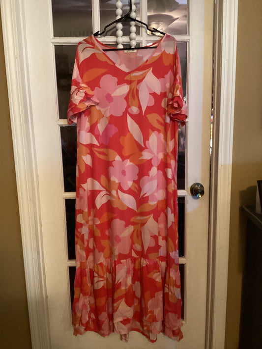 Floral Vneck Maxi Dress