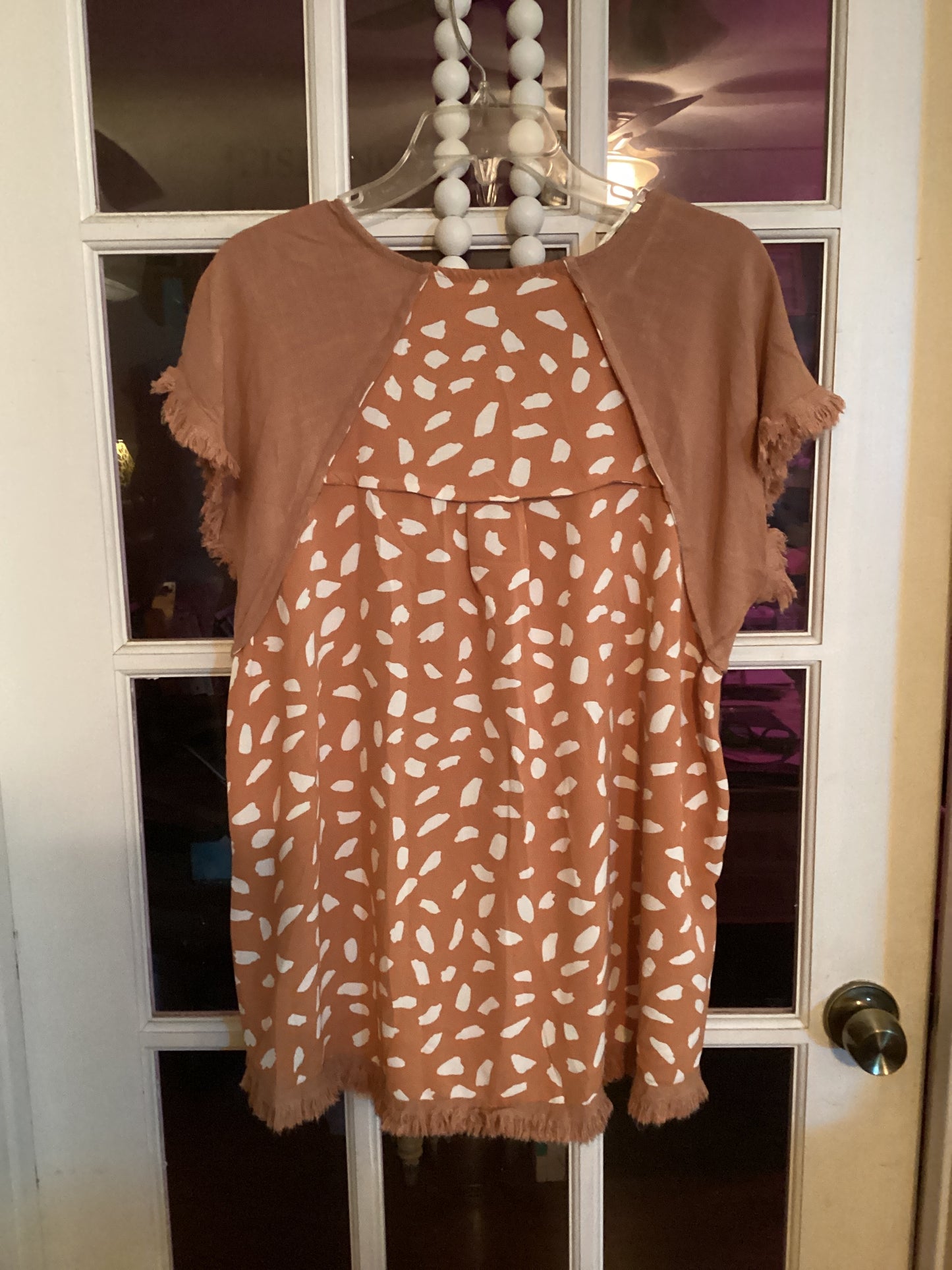 Apricot Polka Dot Top