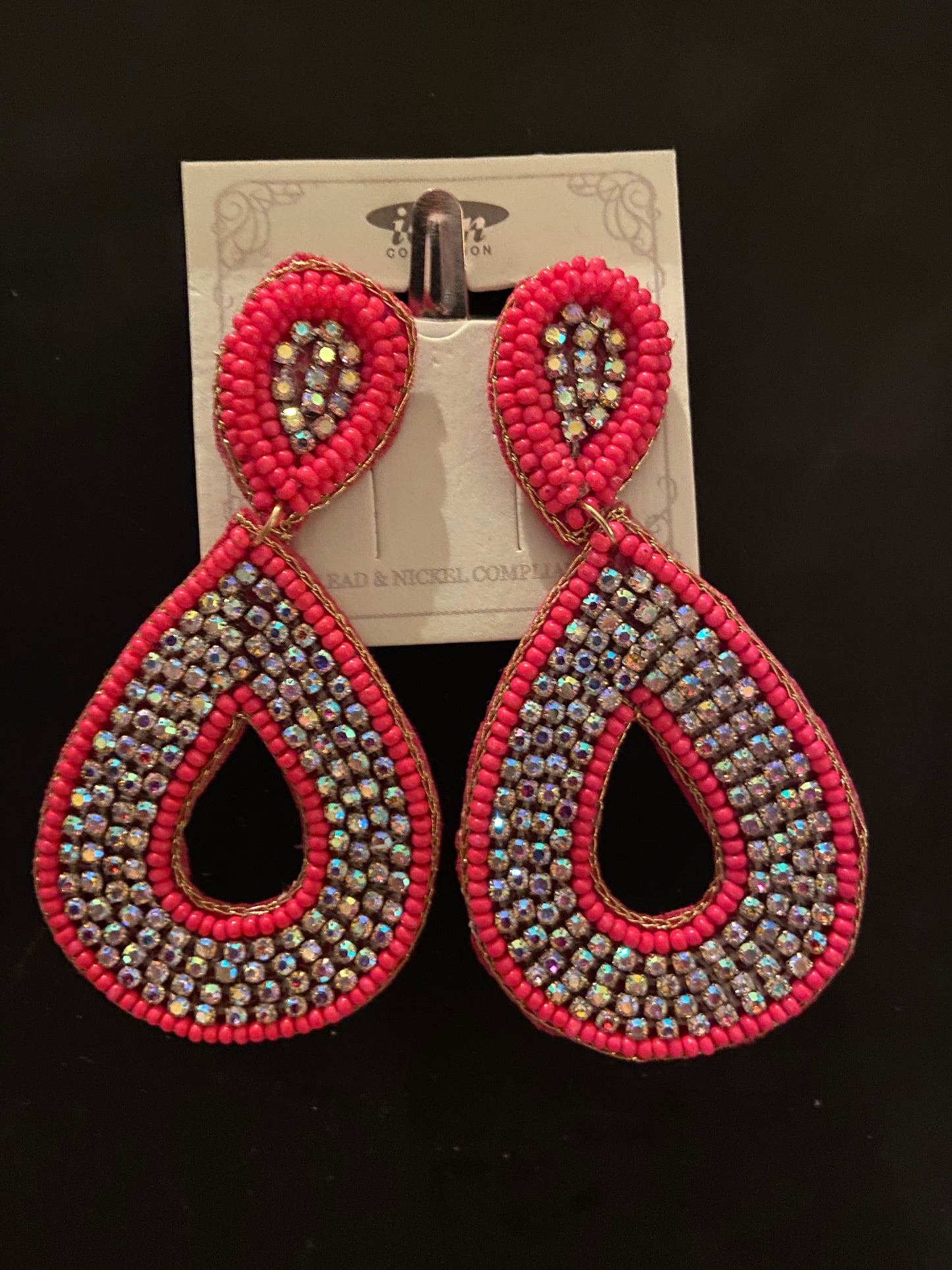 Fuschia Seed Bead Earrings